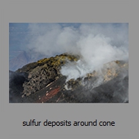 sulfur deposits around cone